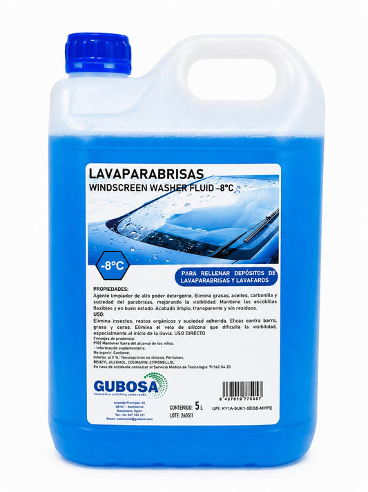 Lavaparabrisas -8ºC GUBOSA | Líquido Limpiaparabrisas 5L